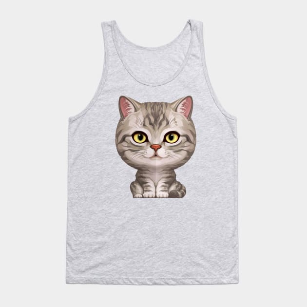 Silver Tabby Cat Tank Top by stonemask